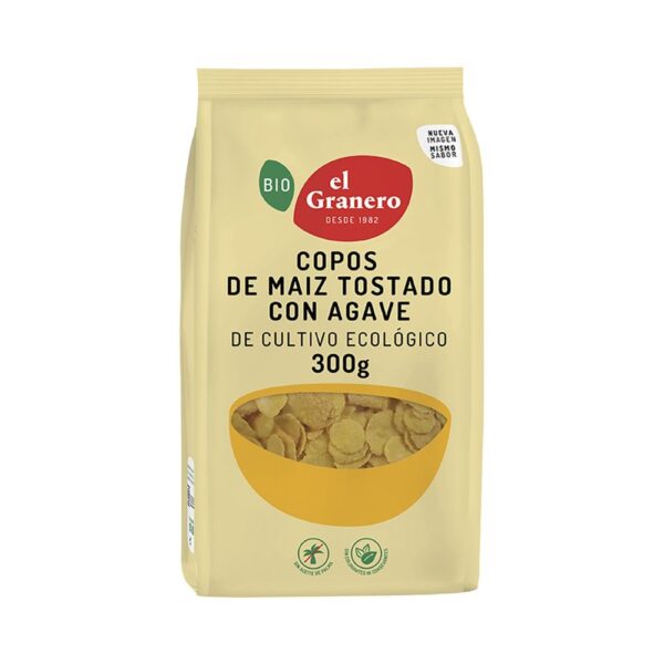 Copos De Maiz Tostado Con Agave Bio 300Gr El Granero