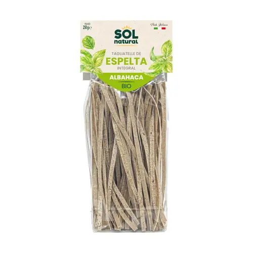 Tagliatelle de espelta integral con albahaca BIO, 250gr. Sol Natural