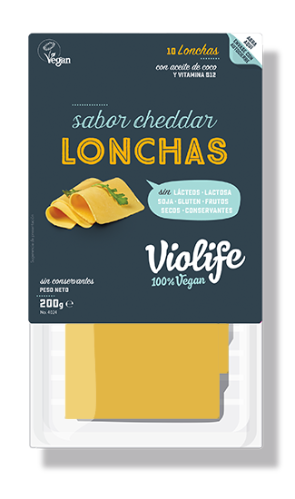 Queso cheddar vegano en lonchas 200gr. Violife