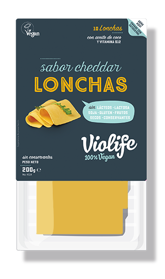 Queso cheddar vegano en lonchas 200gr. Violife