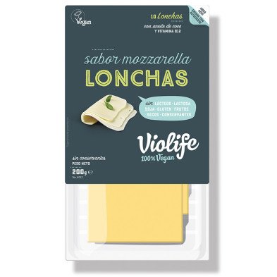 Queso vegano sabor mozzarela en lonchas 200gr. Violife