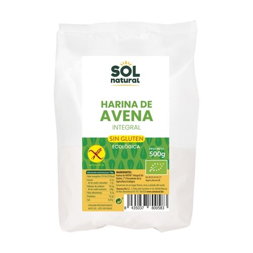 Harina De Avena Integral Eco S/G 500gr Sol Natural