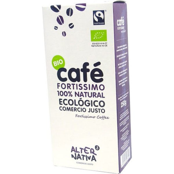 Café fortissimo 100% natural ecológico Comercio Justo 250gr. s/g Alternativa 3