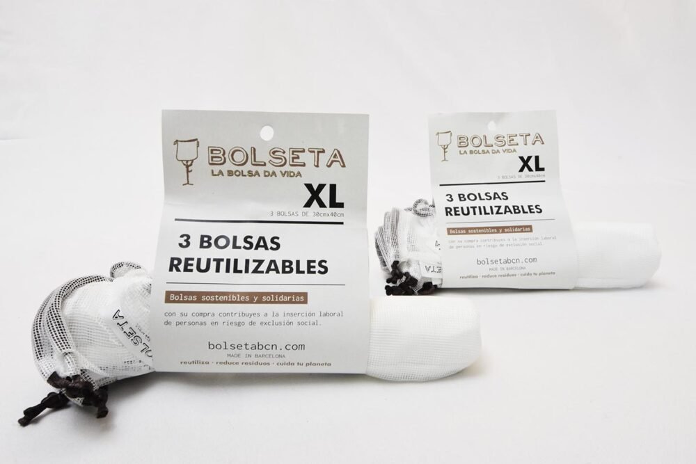 Pack 3 bolsas reutilizables XL 30cmx40cm La bolsa da vida