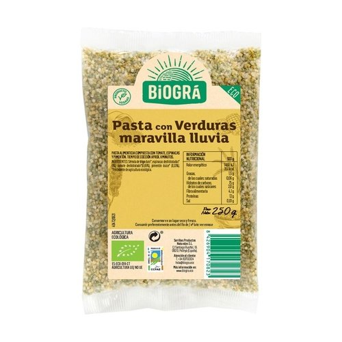 Pasta Con Verduras Maravilla Lluvia 250gr Biográ