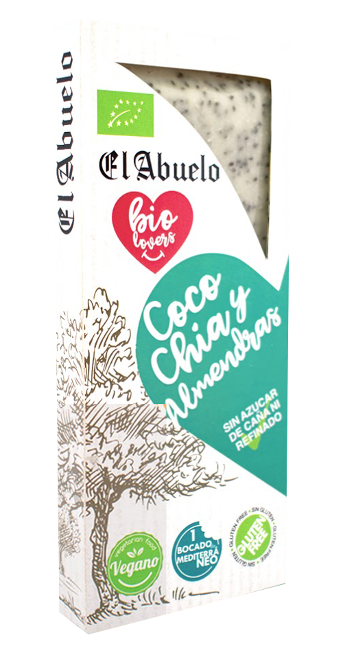 Turrón coco, chía y almendra 200gr. El abuelo